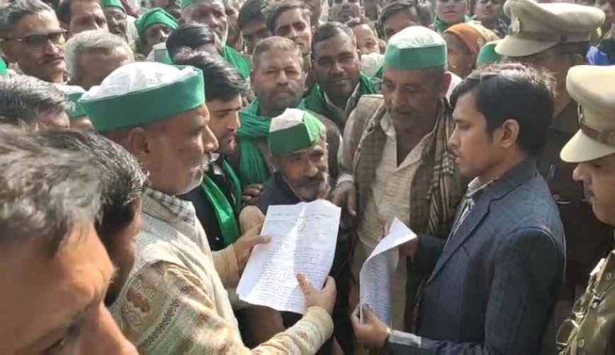 भारतीय किसान यूनियन टिकैत गुट के दर्जनों कार्यकर्ताओं ने कलेक्ट्रेट कार्यालय पहुंच दिया डिप्टी कलेक्टर को ज्ञापन,