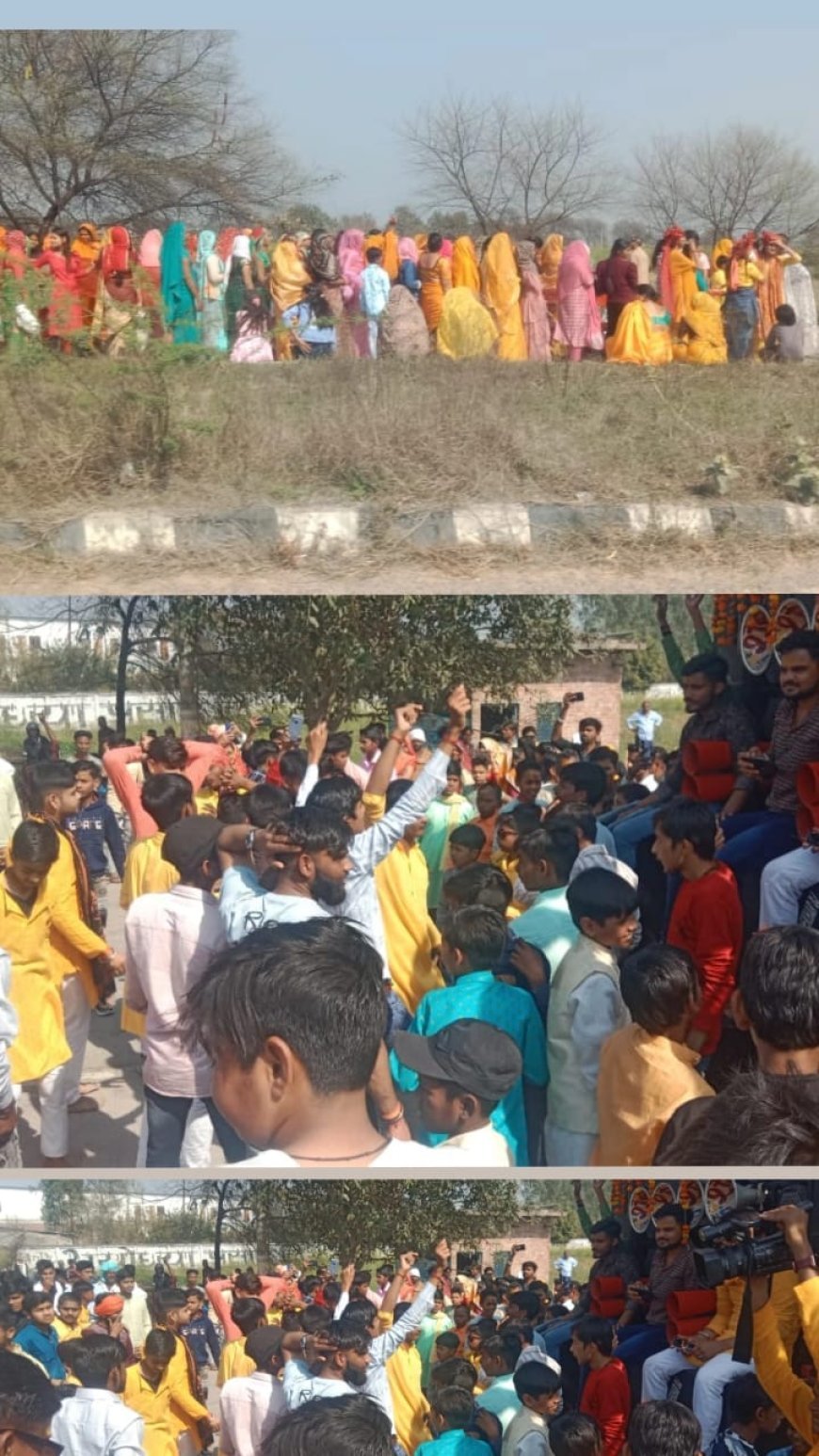 नव दुर्गा नगर सेवा समिति ने 151 मीटर लंबी चुनरी को लेकर  निकाली भव्य कलश यात्रा