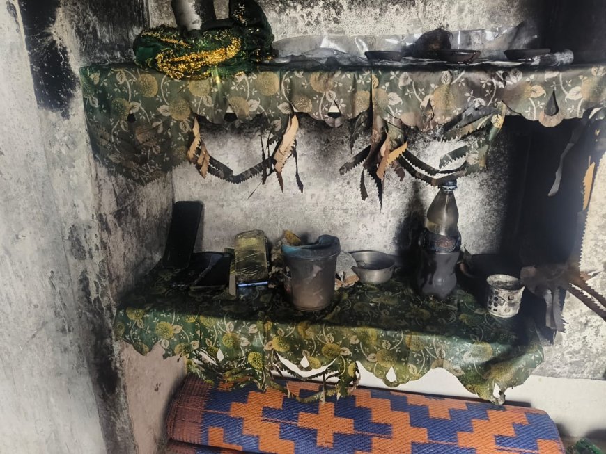 बिजली के शॉर्ट सर्किट से घर में लगी आग , नगदी व गृहस्थी का सामान जलकर हुआ राख